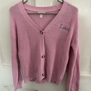 Cat & Jack Pink Button-Up Cardigan, Girls Size 14 (XL)